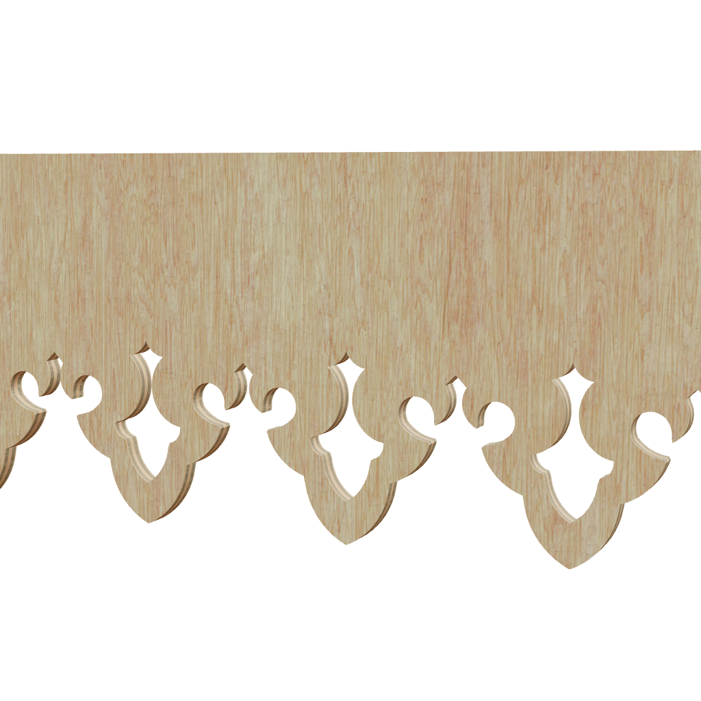 Modèle 3D lambrequin de façade Saint-Lary en bois, frise 93 mm, ORNABAT