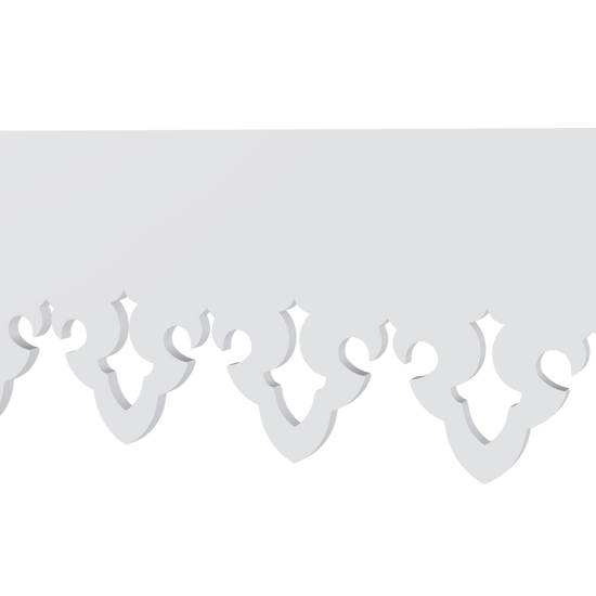 Modèle 3D lambrequin de façade Saint-Lary en PVC blanc, frise 93 mm, ORNABAT