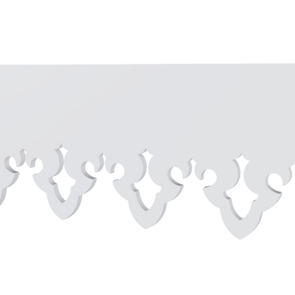 Modèle 3D lambrequin de façade Saint-Lary en PVC blanc, frise 93 mm, ORNABAT