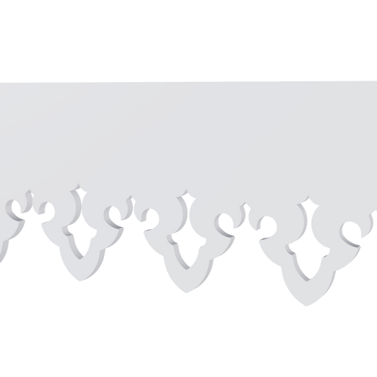 Modèle 3D lambrequin de façade Saint-Lary en PVC blanc, frise 93 mm, ORNABAT