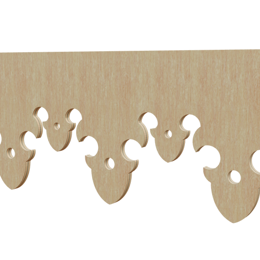 Modèle 3D lambrequin de toit Argeles en bois, frise 125 mm, ORNABAT