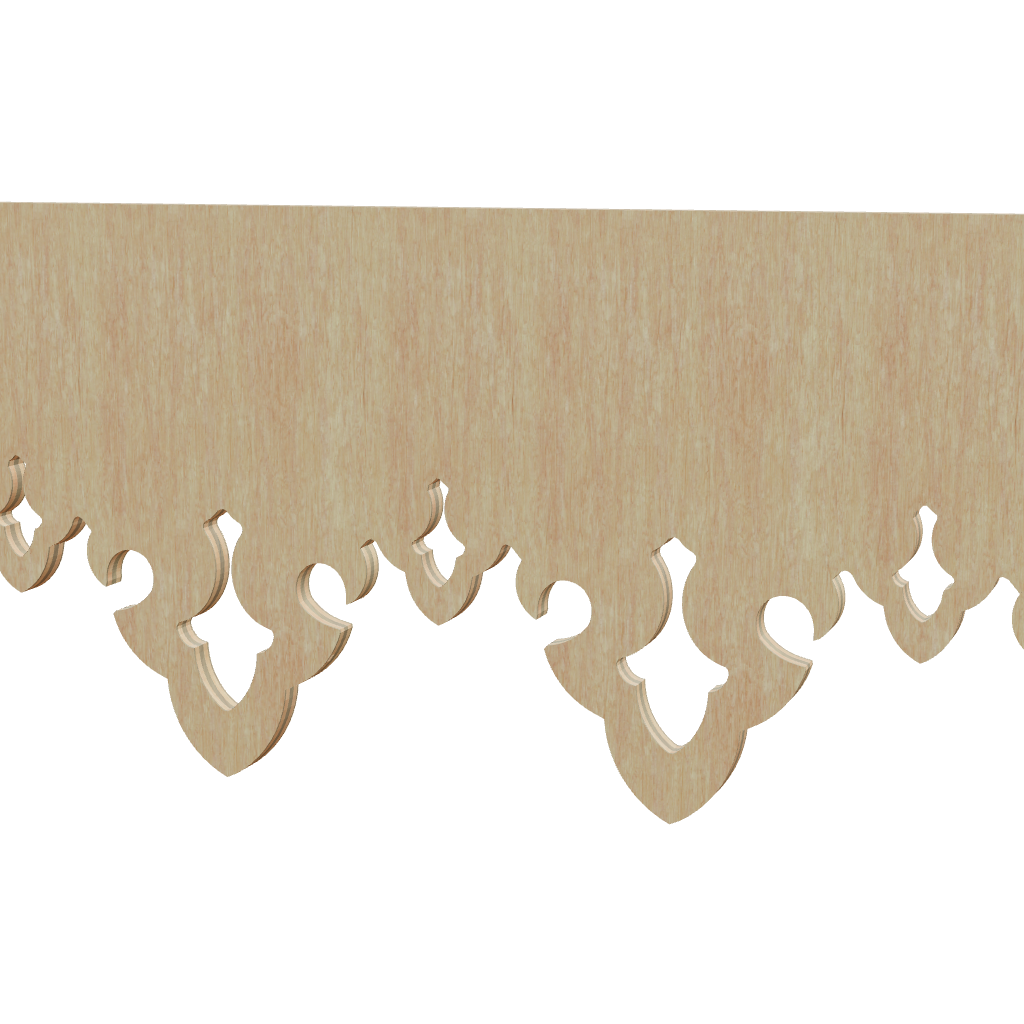 Modèle 3D lambrequin de toit Tarbes en bois, frise 105 mm, ORNABAT
