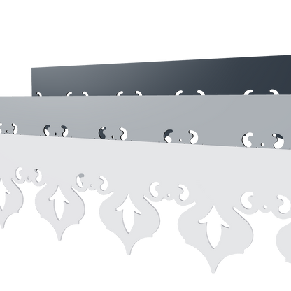 Modèle 3D lambrequin de façade Granville en aluminium composite, frise 135 mm, ORNABAT