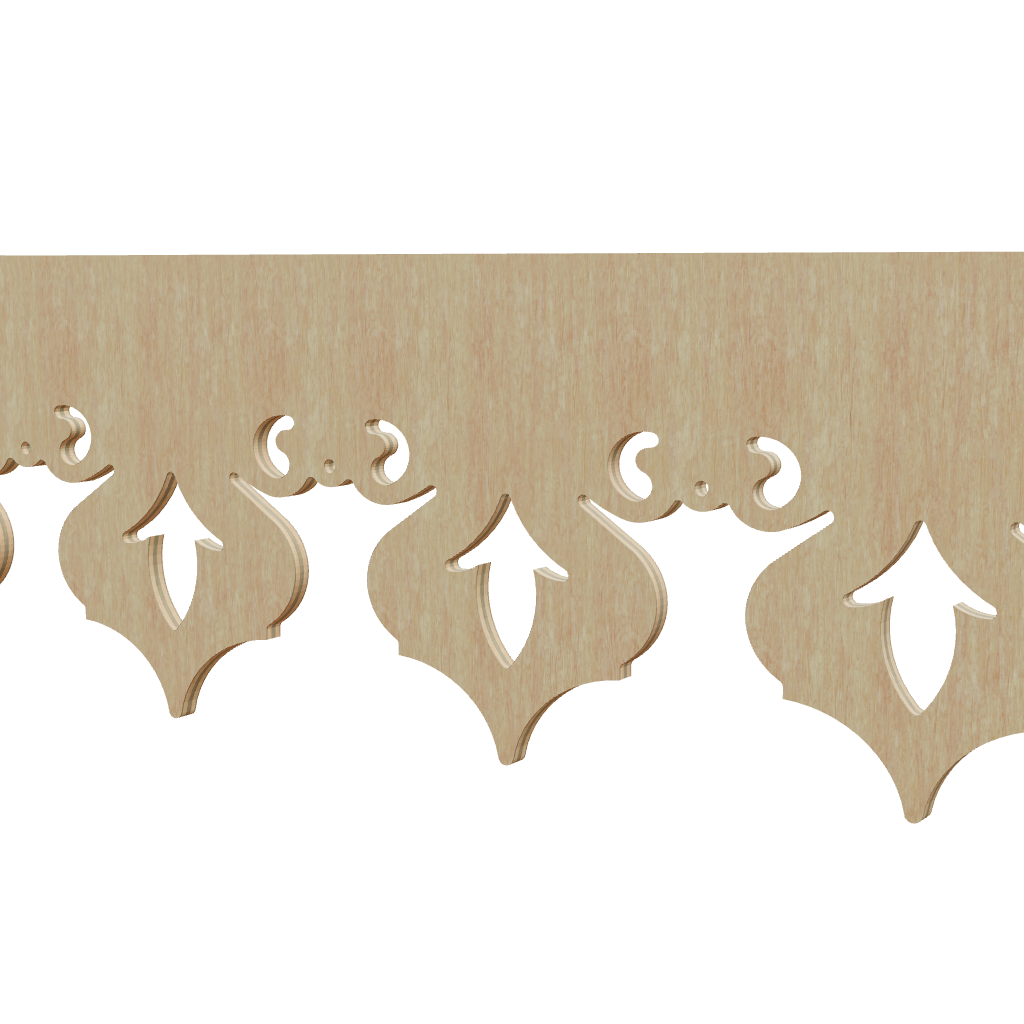 Modèle 3D lambrequin de façade Granville en bois, frise 135 mm, ORNABAT