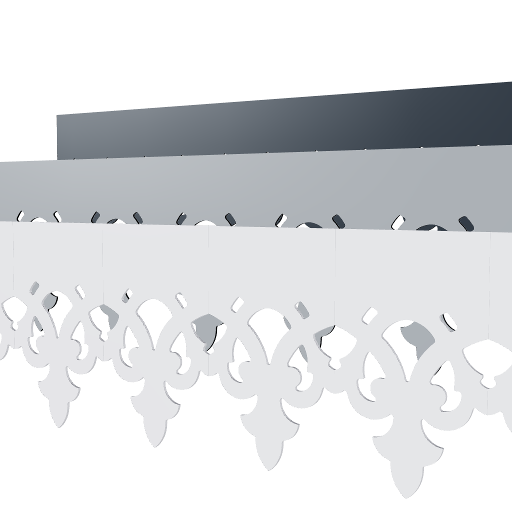 Modèle 3D lambrequin de façade Fecamp en aluminium composite, frise 170 mm, ORNABAT