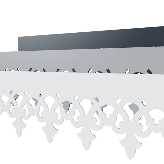 Modèle 3D lambrequin de façade Fecamp en aluminium composite, frise 170 mm, ORNABAT