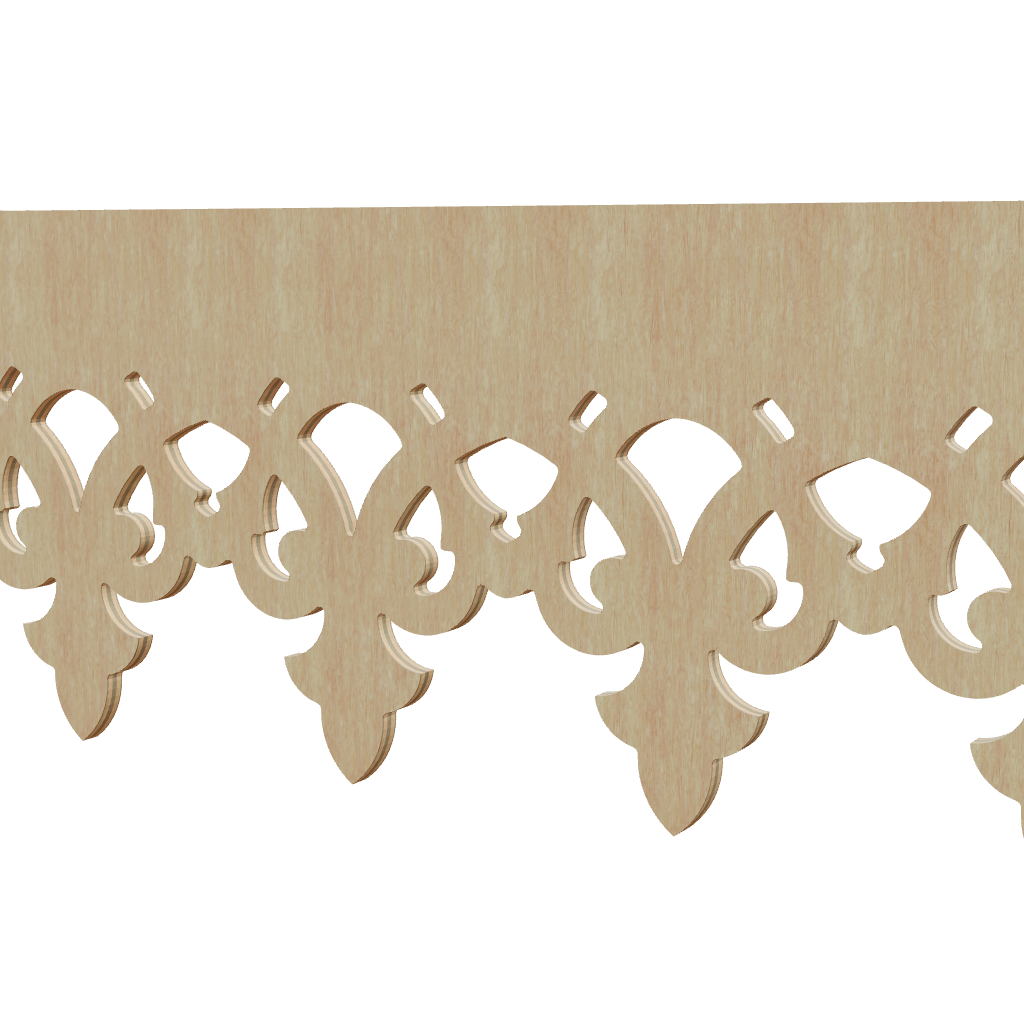 Modèle 3D lambrequin de façade Fecamp en bois, frise 170 mm, ORNABAT