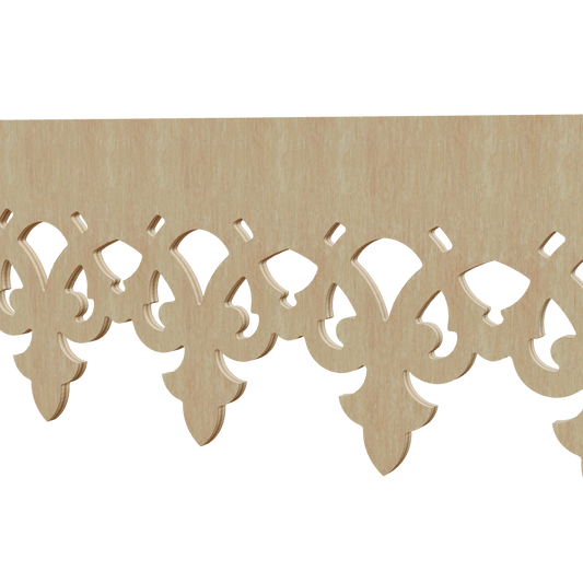 Modèle 3D lambrequin de façade Fecamp en bois, frise 170 mm, ORNABAT