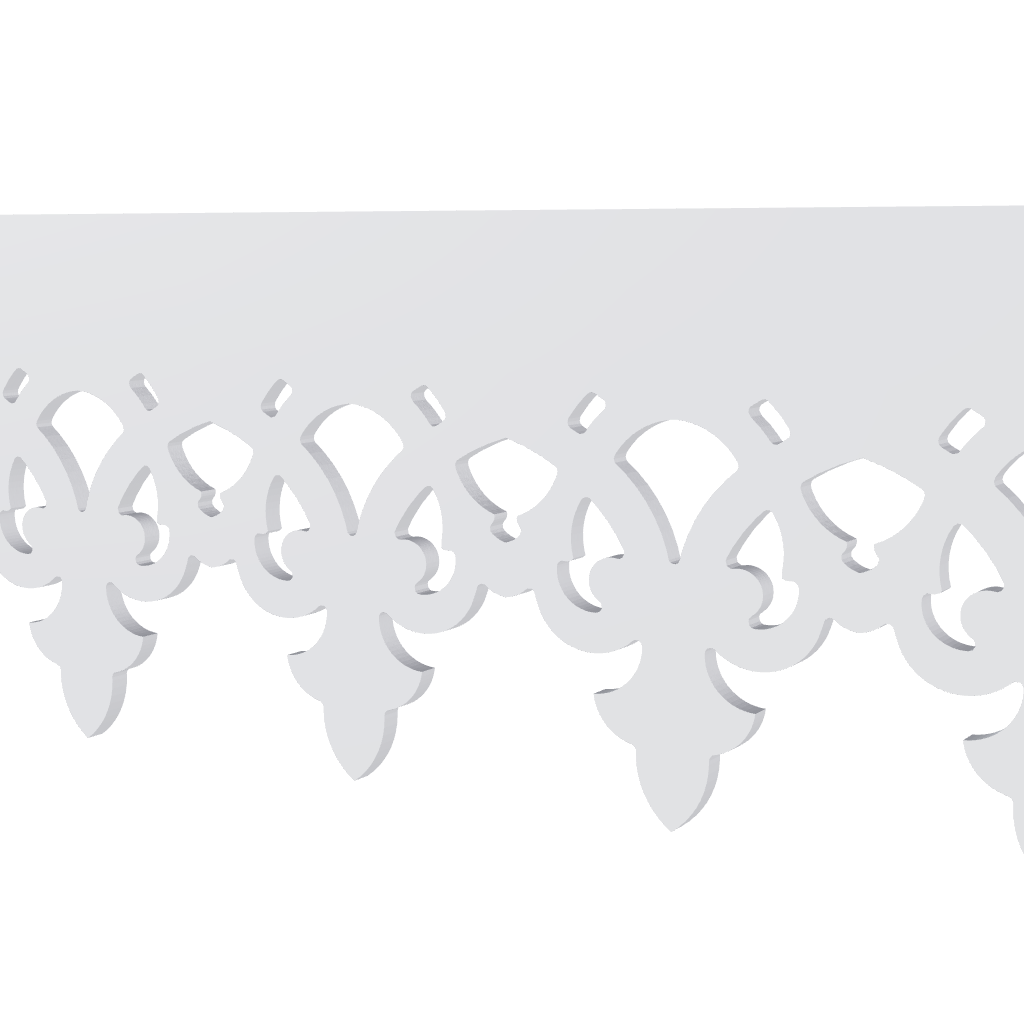 Modèle 3D lambrequin de façade Fecamp en PVC blanc, frise 170 mm, ORNABAT