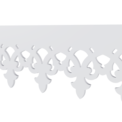 Modèle 3D lambrequin de façade Fecamp en PVC blanc, frise 170 mm, ORNABAT