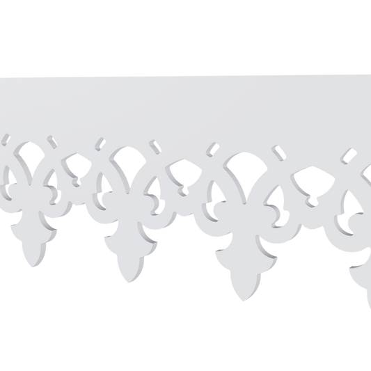 Modèle 3D lambrequin de façade Fecamp en PVC blanc, frise 170 mm, ORNABAT
