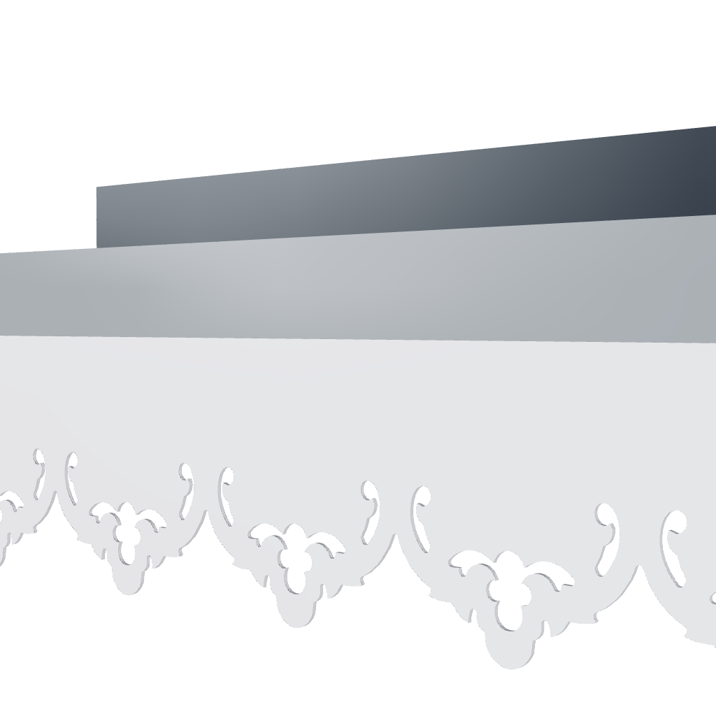 Modèle 3D lambrequin de façade Vannes en aluminium composite, frise 105 mm, ORNABAT
