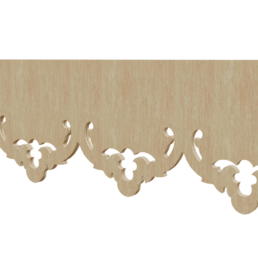Modèle 3D lambrequin de façade Vannes en bois, frise 105 mm, ORNABAT