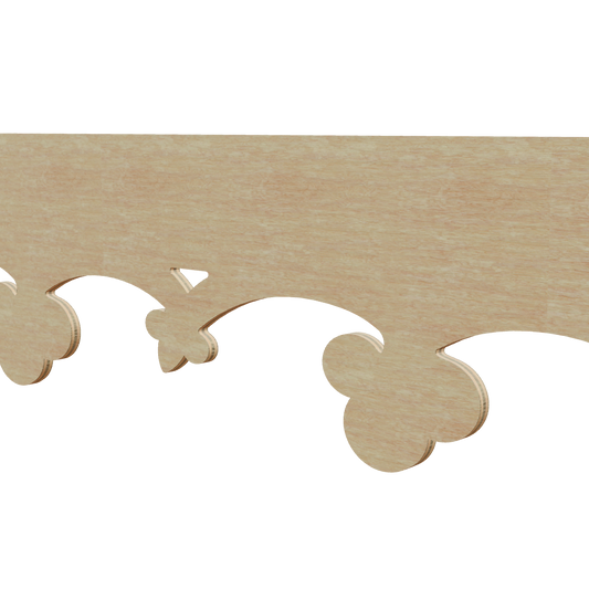 Modèle 3D lambrequin de toit Les-Dalles en bois, frise 120 mm, ORNABAT