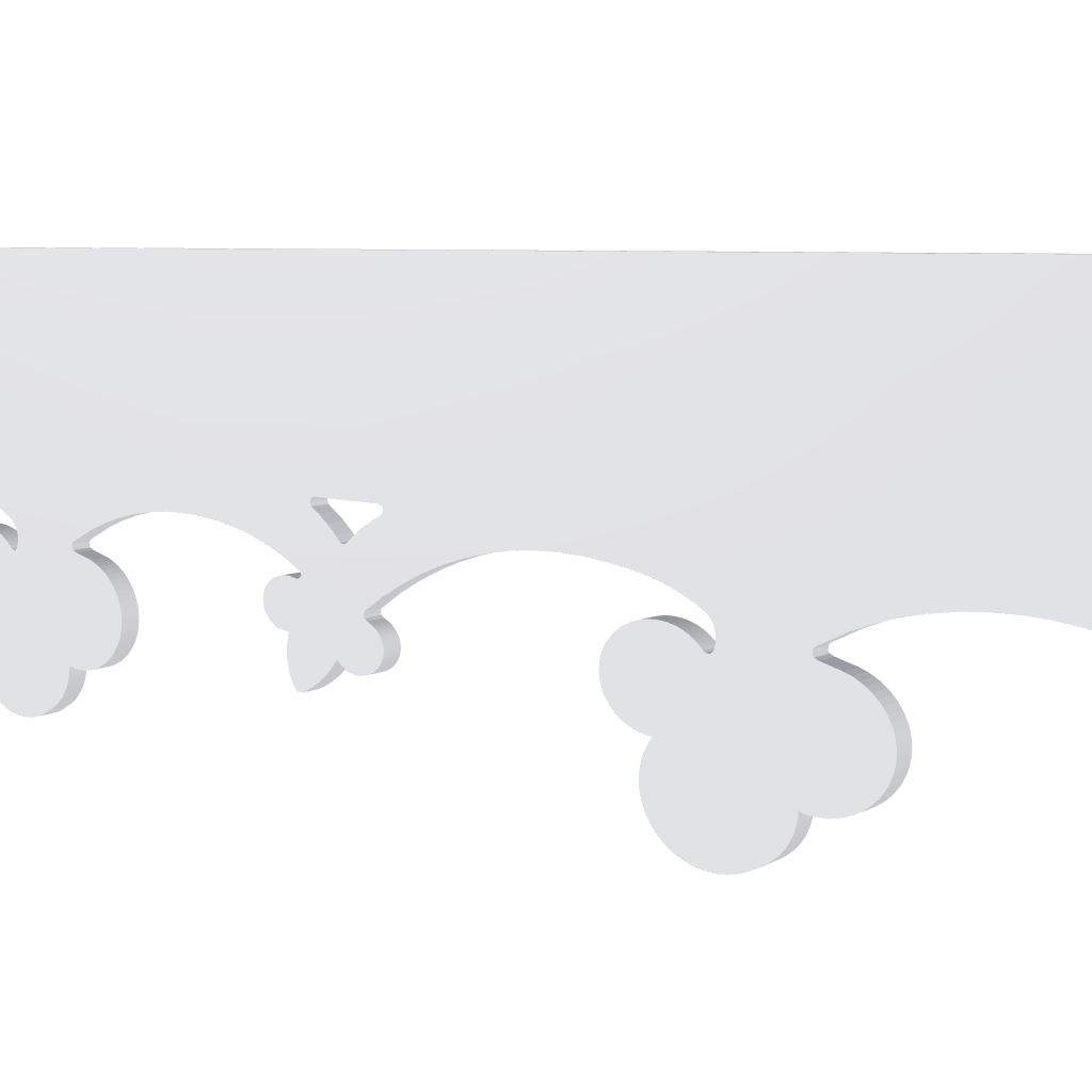 Modèle 3D lambrequin de toit Les-Dalles en PVC blanc, frise 120 mm, ORNABAT
