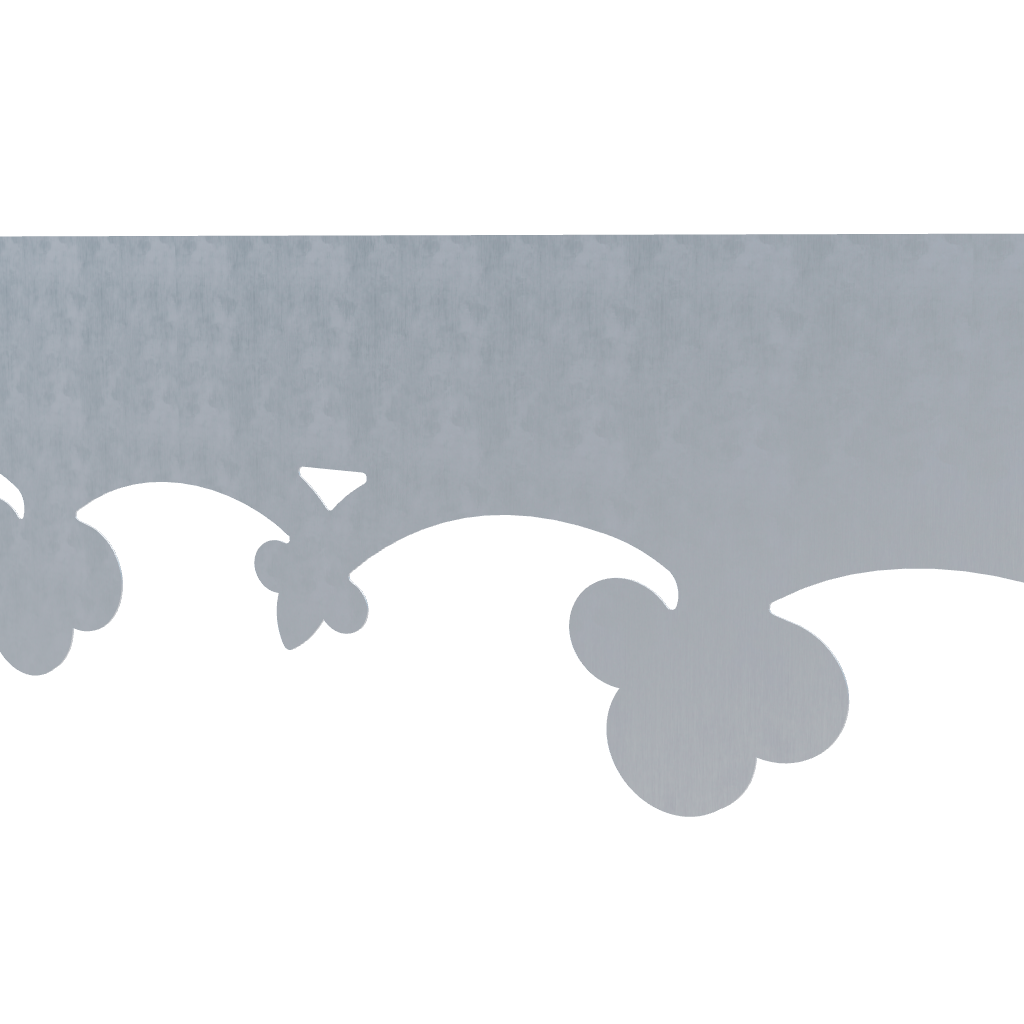 Modèle 3D lambrequin de toit Les-Dalles en zinc, frise 120 mm, ORNABAT