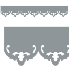 Motif de Lambrequin en aluminium composite gris clair pour bord de toit ou fenêtre