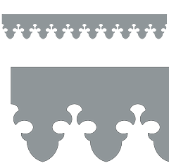 Motif de Lambrequin en aluminium composite gris clair pour bord de toit ou fenêtre