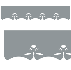 Motif de Lambrequin en aluminium composite gris clair pour fenêtre