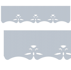 Motif de Lambrequin en zinc naturel pour fenêtre