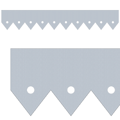 Motif de Lambrequin en zinc naturel pour bord de toit ou fenêtre