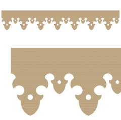 Motif de Lambrequin en bois pour bord de toit ou fenêtre