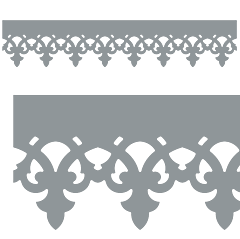 Motif de Lambrequin en aluminium composite gris clair pour bord de toit ou fenêtre