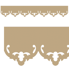 Motif de Lambrequin en bois pour bord de toit ou fenêtre